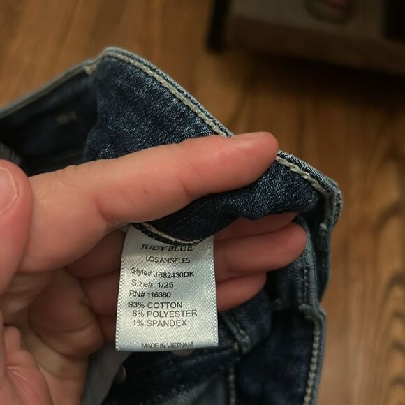 Judy Blue Trouser Flare Distressed jeans 1/25 C - Picture 7 of 11